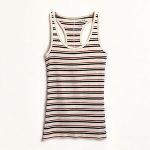 Universal Thread XS Striped Ribbed Racerback Tank Top – Cream Red Blue